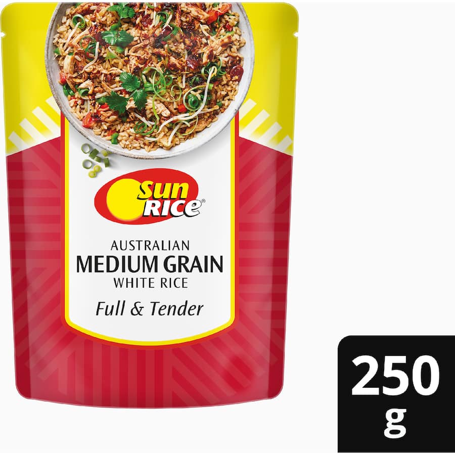 Sunrice Microwave Rice 90sec Medium Grain 250g