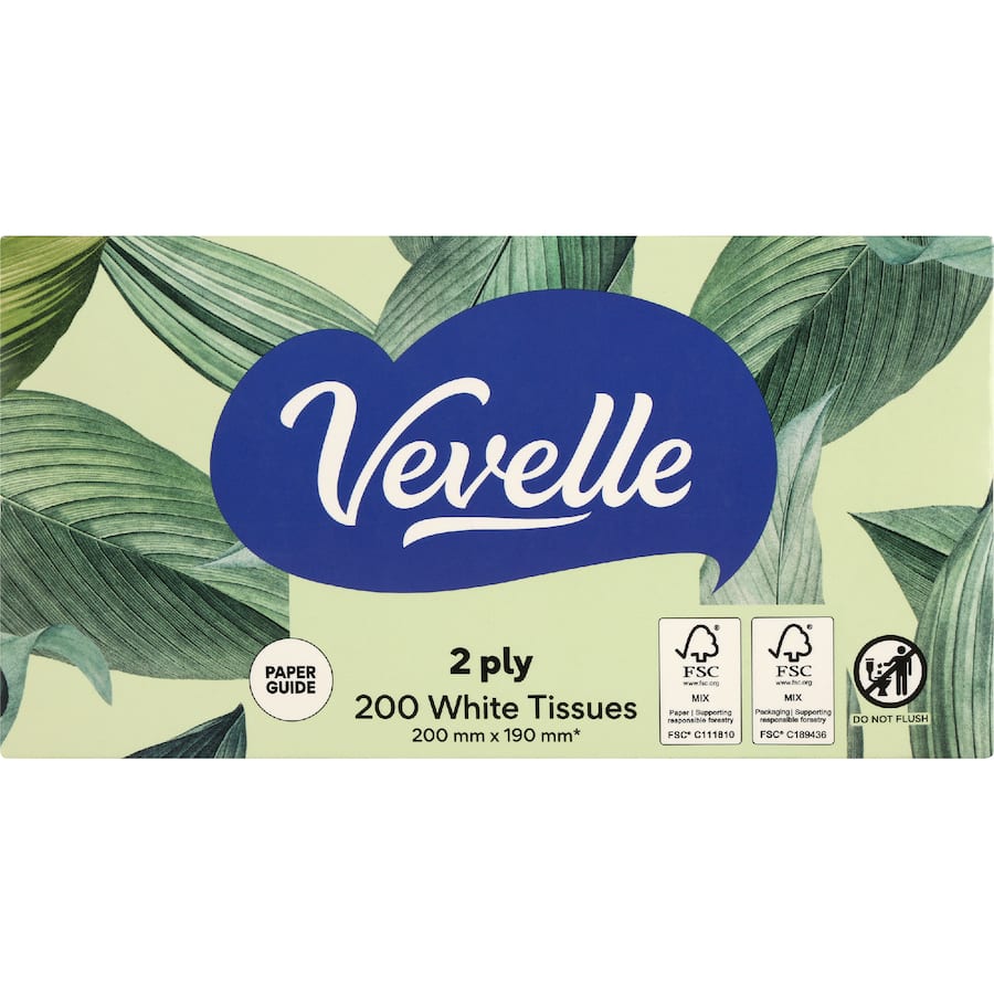 Vevelle Facial Tissue 2 Ply - 200 pack