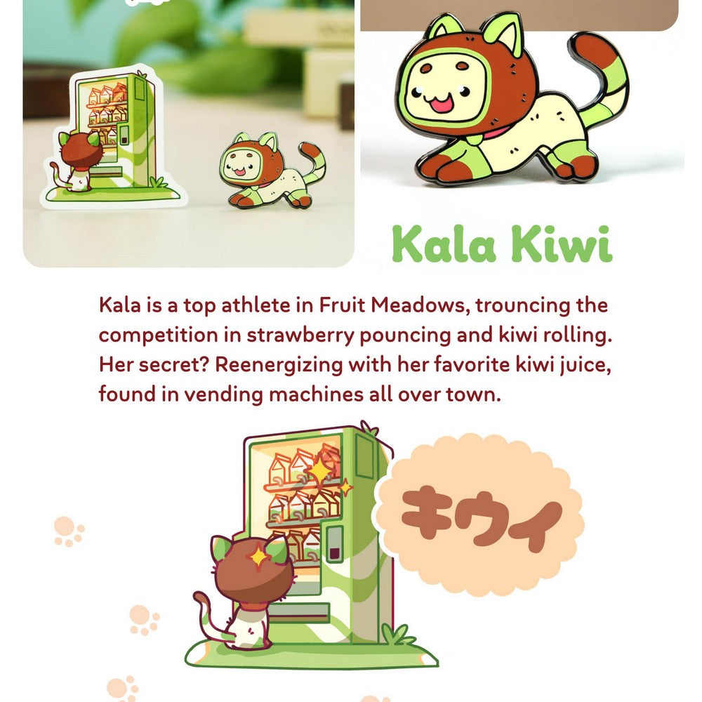Fruit Meadows - Kawaii Cat Milk Carton-Kiwi