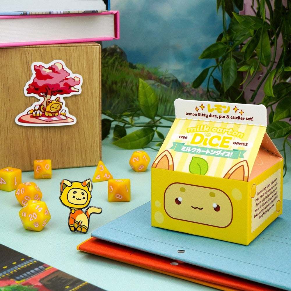 Fruit Meadows - Kawaii Cat Milk Carton-Lemon