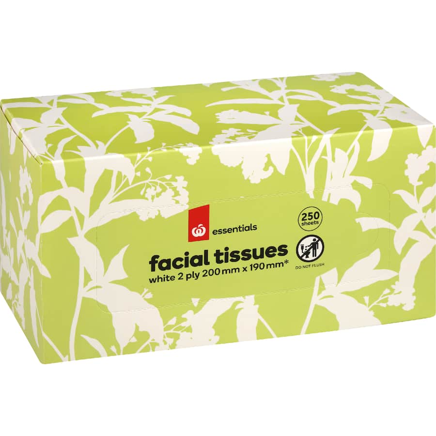 Woolworths Essentials Facial Tissue 2ply 250 sheets