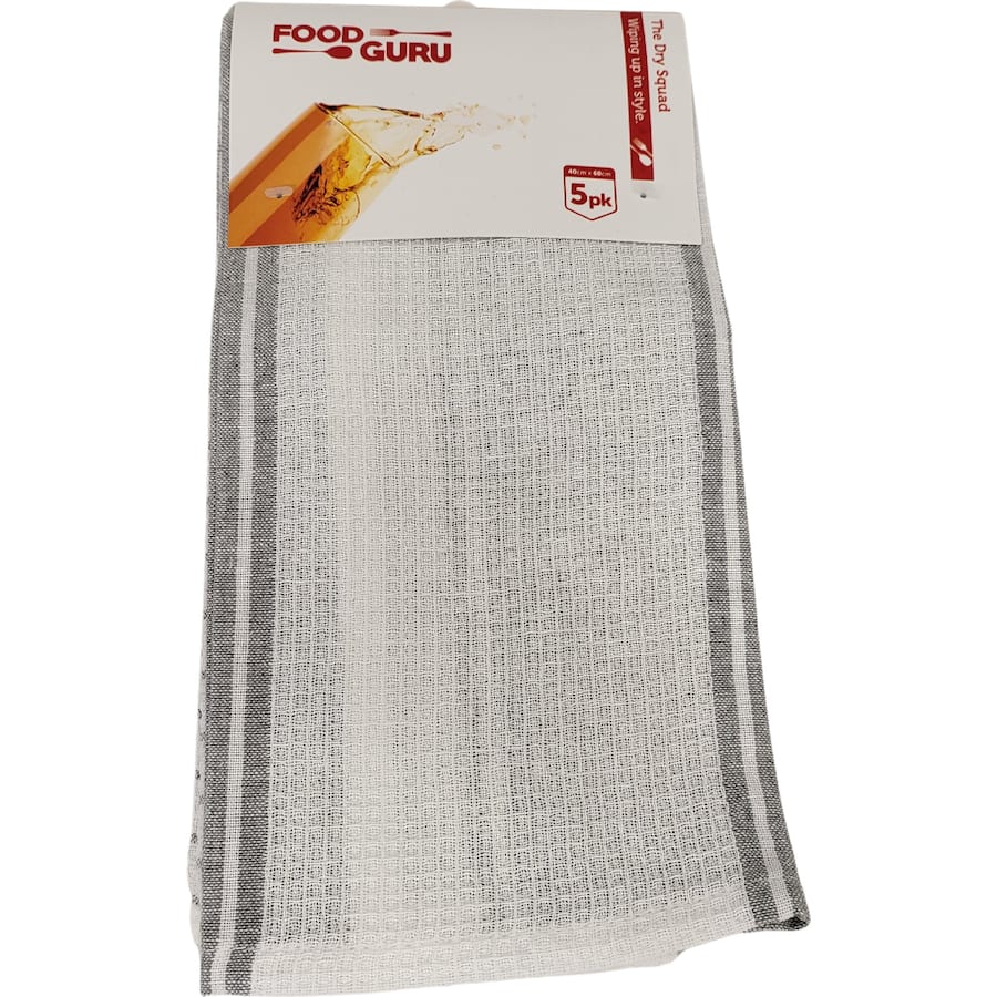 Food Guru Cotton Tea Towels  5pack