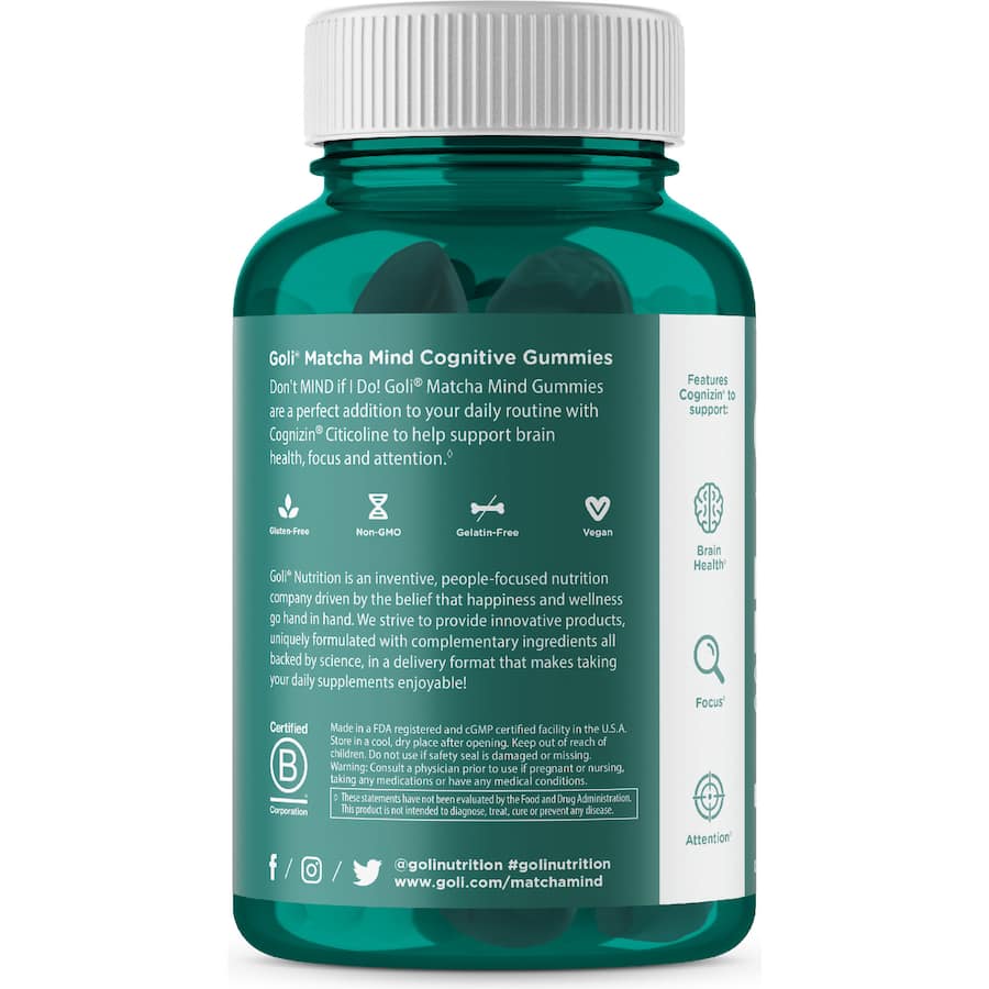 Goli Nutrition Matcha Mind Gummies - 60pack
