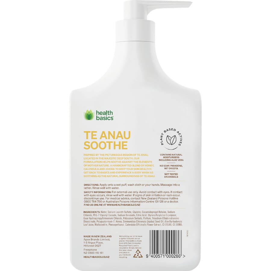 Health Basics Body Wash Te Anau Soothe 950mL