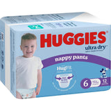 Huggies Ultra Dry Nappy Pants Junior Boys 15kg+ Size 6 12pack