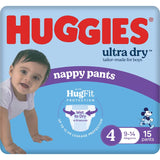 Huggies Ultra Dry Nappy Pants Toddler Boys 9-14kg Size 4 15pack