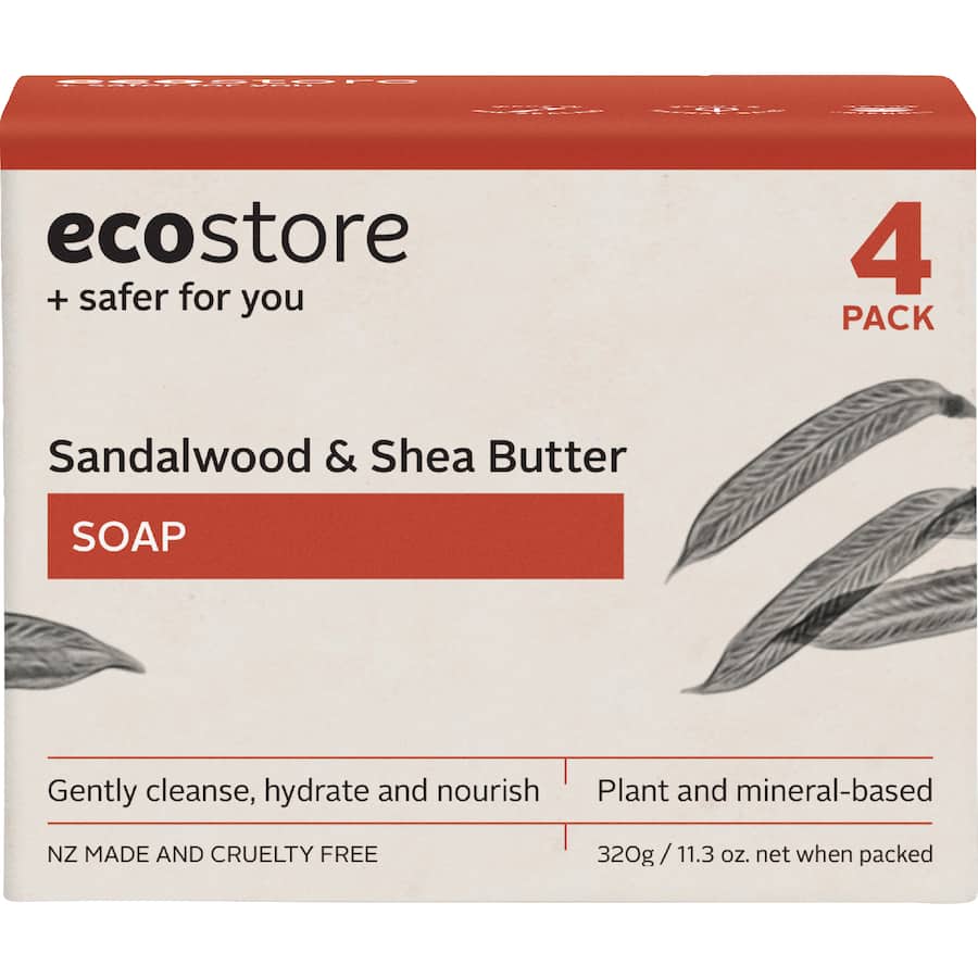 Ecostore Soap Sandalwood & Shea Butter 4 x 80g