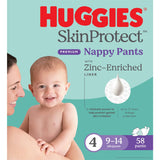Huggies Skin Protect Nappy Pants Toddler Boys & Girls 9-14kg Size 4 58pack