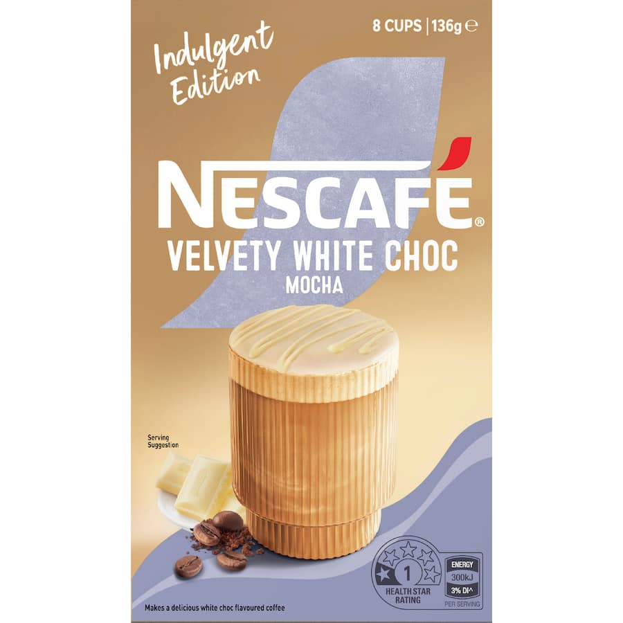 Nescafe Coffee Sachets Velvety White Chocolate Mocha 8 pack 136g