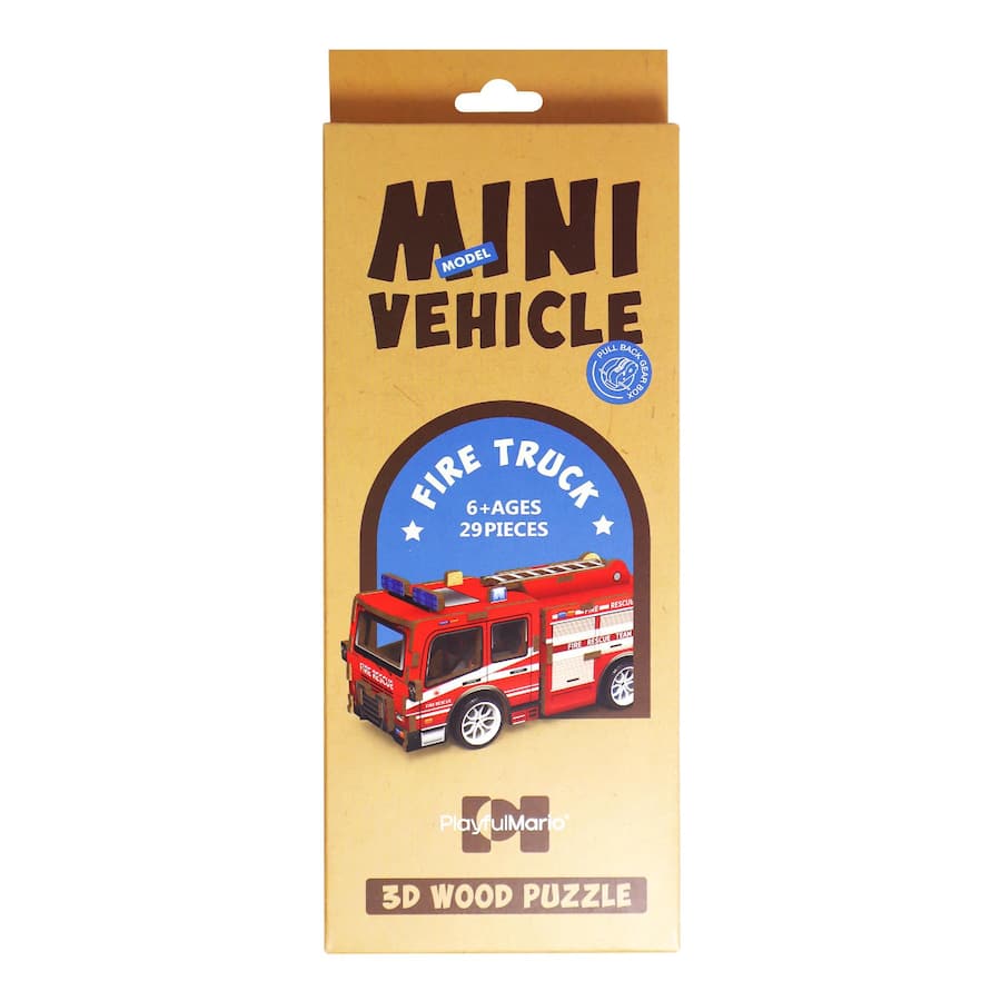 3d Wooden Puzzle Mini Model Vehicle Assorted