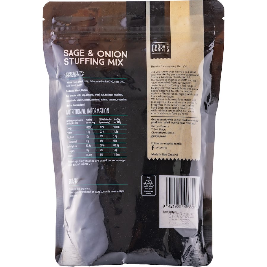 Gerry's Sage & Onion Stuffing Mix 300g