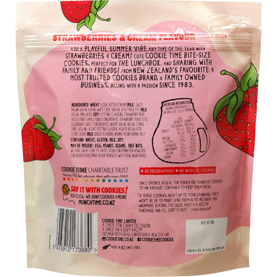 Cookie Time Cookies Bites Strawberries & Cream 250g