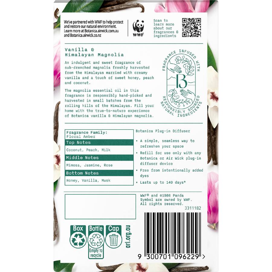 Air Wick Botanica Air Freshener Vanilla & Himalayan Magnolia - 22mL