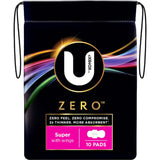 U By Kotex Pads Zero Super With Wings 10 pack