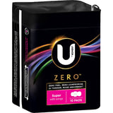 U By Kotex Pads Zero Super With Wings 10 pack