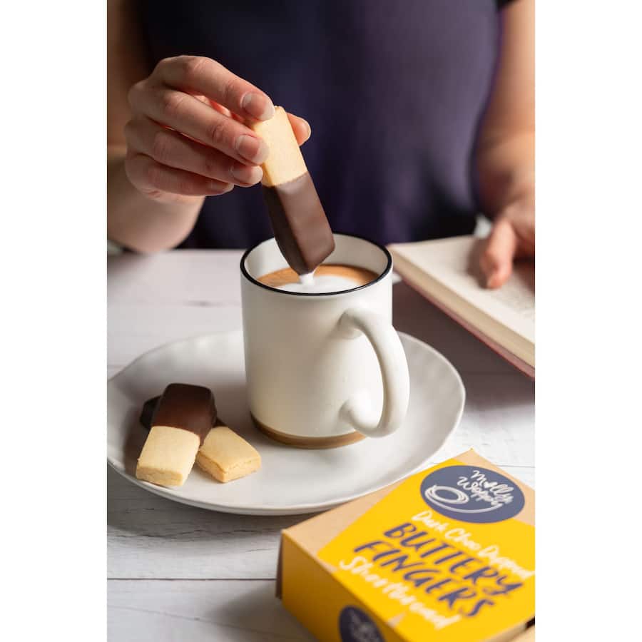 Molly Woppy Shortbread Dark Choc Buttery Fingers 210g