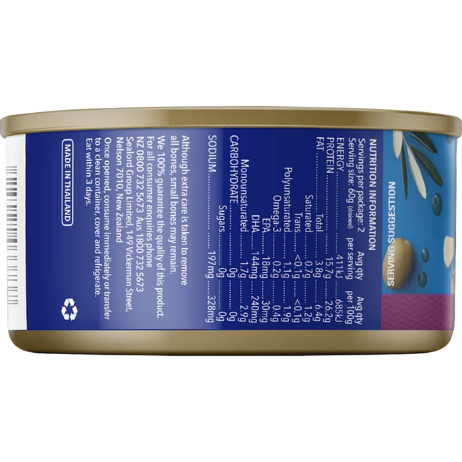 Sealord Tuna Olive Oil & Garlic Blend Tear tab can 185g