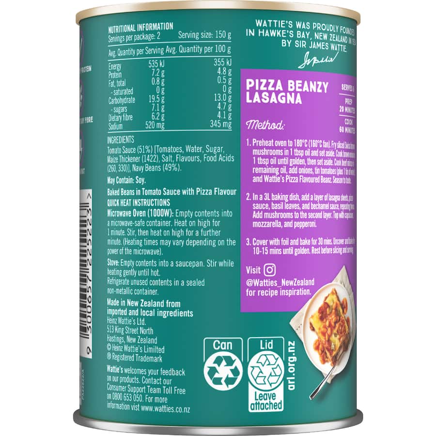 Watties Beanz Pizza Flavour 300g
