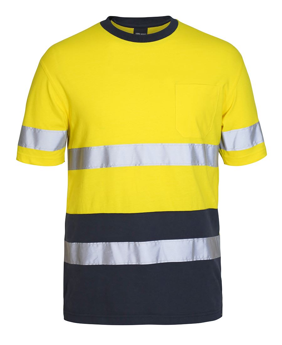 JB's Wear, Hi Vis T-Shirt, 6DNTC - Yellow/Navy (Size: XL)
