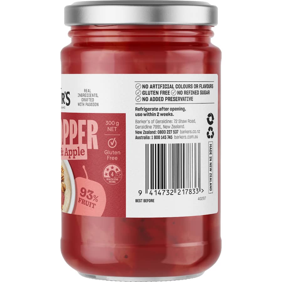 Barkers Fruit Topper Strawberry & Apple 300g