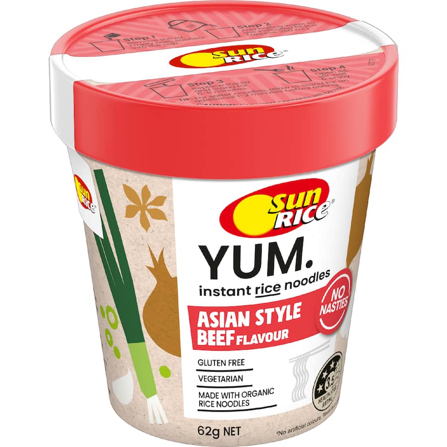 Sunrice Instant Noodles Cup Asian Beef - 62g