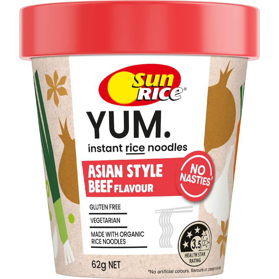 Sunrice Instant Noodles Cup Asian Beef - 62g
