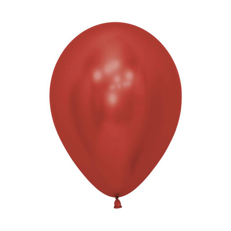 Pack of 50 Sempertex 30cm crystal reflex red latex balloons, perfect for vibrant party decor and celebrations.