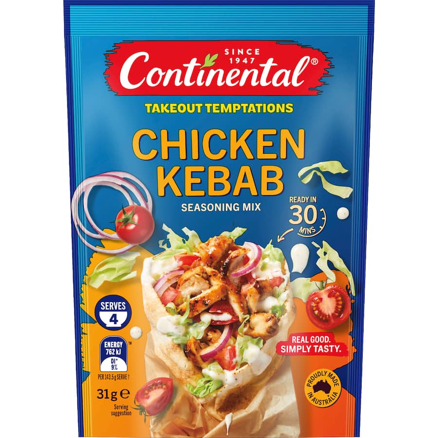 Continental Recipe Base Chicken Kebab Sachet 31g