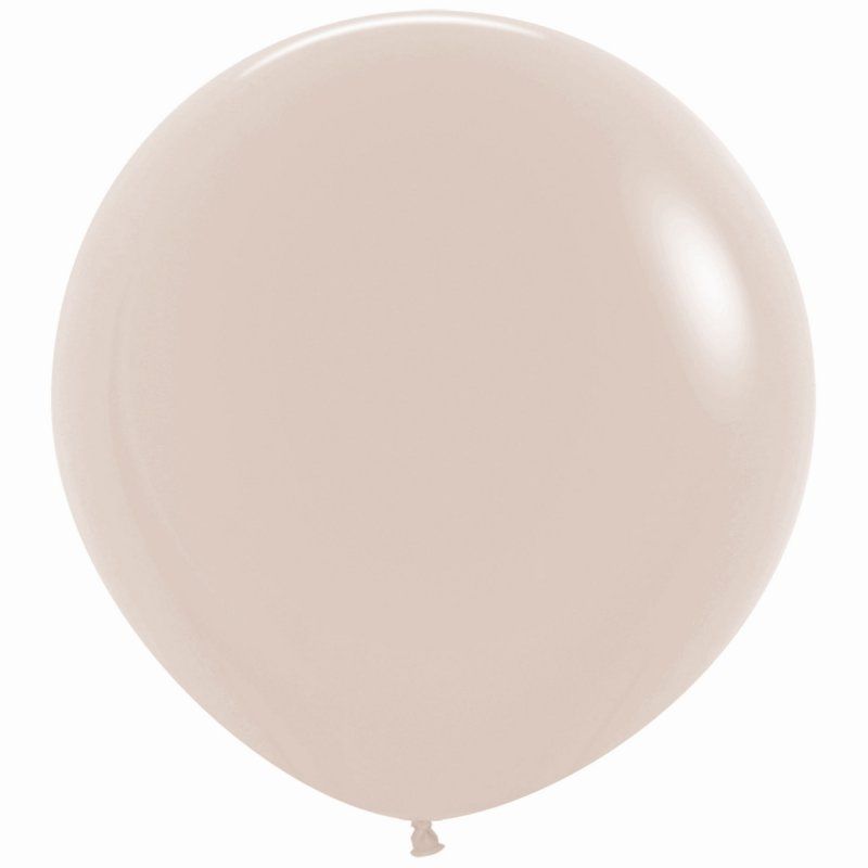 Pack of 3 Sempertex Fashion White Sand Latex Balloons, 60cm, ideal for elegant party decorations.