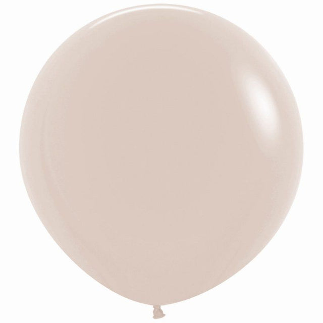 Pack of 3 Sempertex Fashion White Sand Latex Balloons, 60cm, ideal for elegant party decorations.