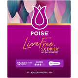 Poise Live Free Pads Ultrathin Super - 12pack