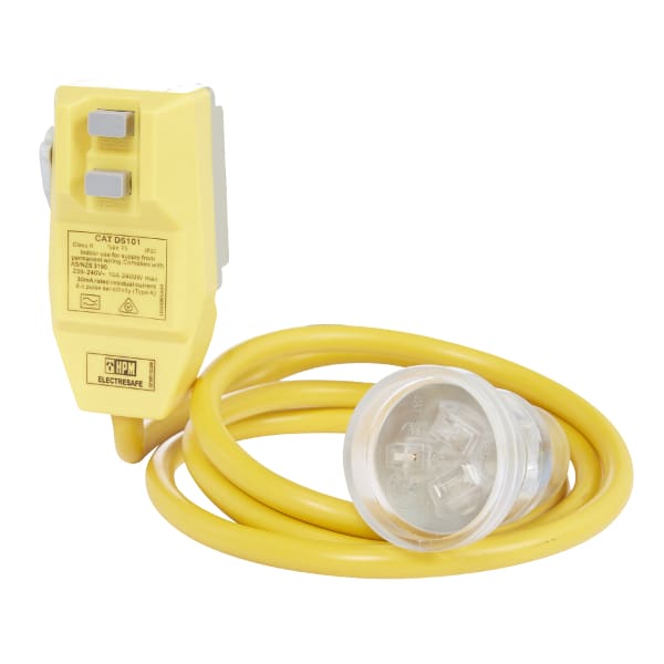 HPM Heavy Duty 1.6m Lead 10A 2400W with RCD