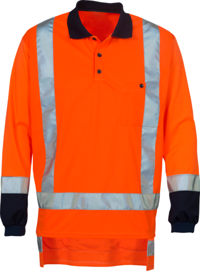 Workhorse, TTMC-W17 Micromesh Polo, MSH167  - Orange / Navy - Size: M