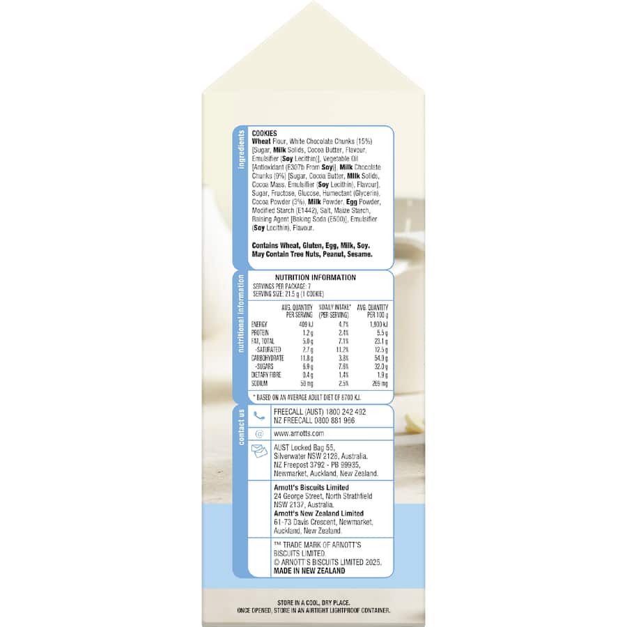 Arnotts Soft Bake Cookies Choc Brownie 150g