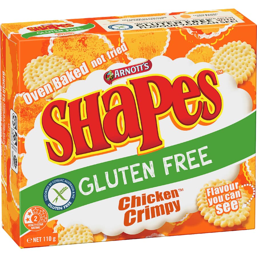 Arnotts Shapes Crackers Gluten Free Chicken Crimpy 110g