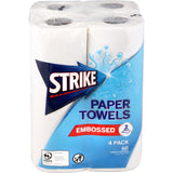 Strike Paper Towels 2 Ply White 4 pack