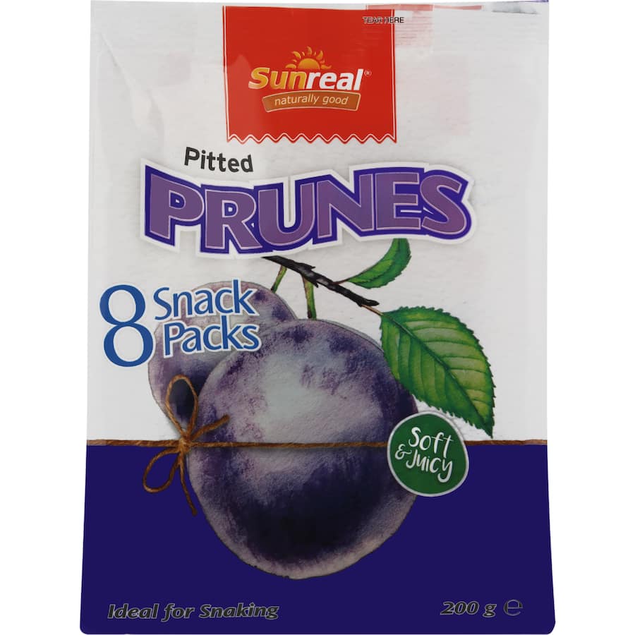Sunreal Prunes Snack Pack - 8 pack 200g