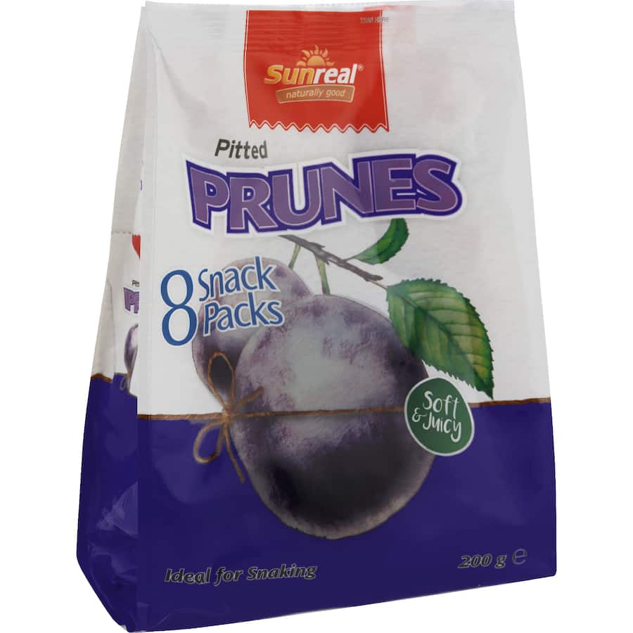 Sunreal Prunes Snack Pack - 8 pack 200g