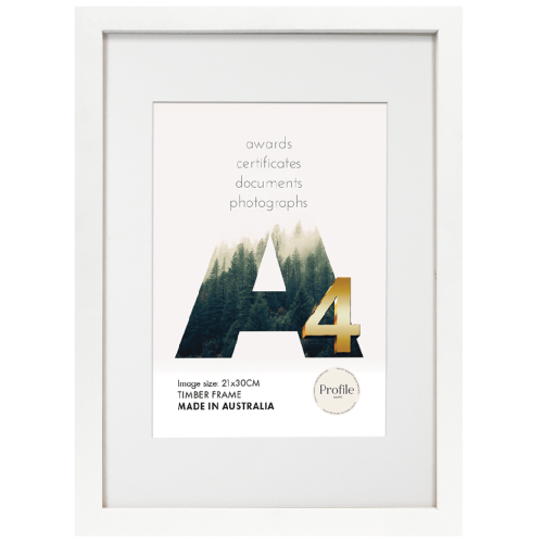 Profile - Elegant White Poster Picture Frame - A3 (30x42cm)
