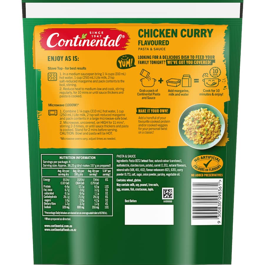 Continental Pasta & Sauce Chicken Curry - 145g