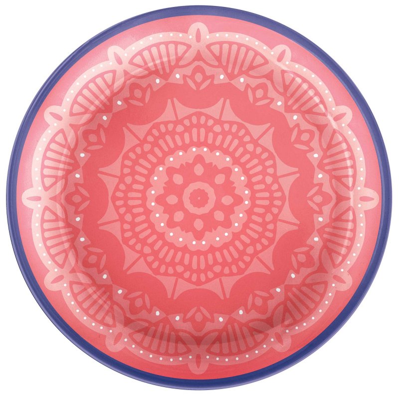 Set of 4 vibrant Round Boho Vibes melamine lunch plates, 17cm, perfect for stylish dining and durable everyday use.