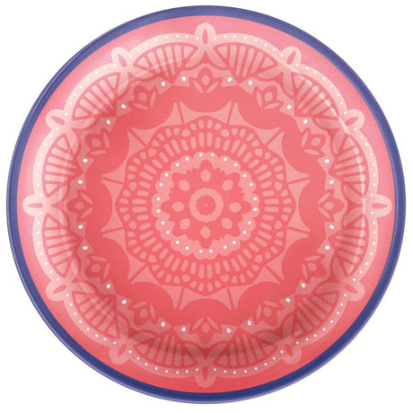 Set of 4 vibrant Round Boho Vibes melamine lunch plates, 17cm, perfect for stylish dining and durable everyday use.