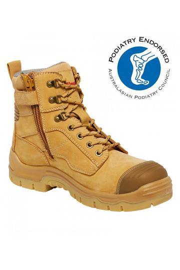 KingGee, Phoenix Zip Sided Safety Boot, K27980 - Wheat - 12