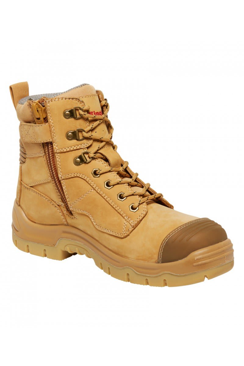 KingGee, Phoenix Zip Sided Safety Boot, K27980 - Wheat (Size: 08)