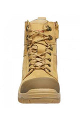 Zip Sided Safety Boot - KingGee Phoenix K27980 Wheat (Size 8)