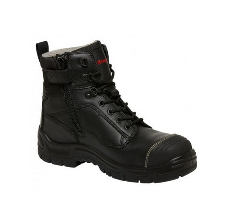 KingGee, Phoenix Zip Sided Safety Boot, K27985 - Black (Size: 12)