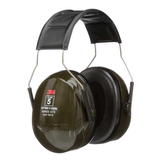 3M PELTOR Optime II Headband Earmuff H520A Green (Each)
