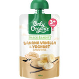 Only Organic Snack Bandits Yoghurt Smoothie Banana Vanilla 120g
