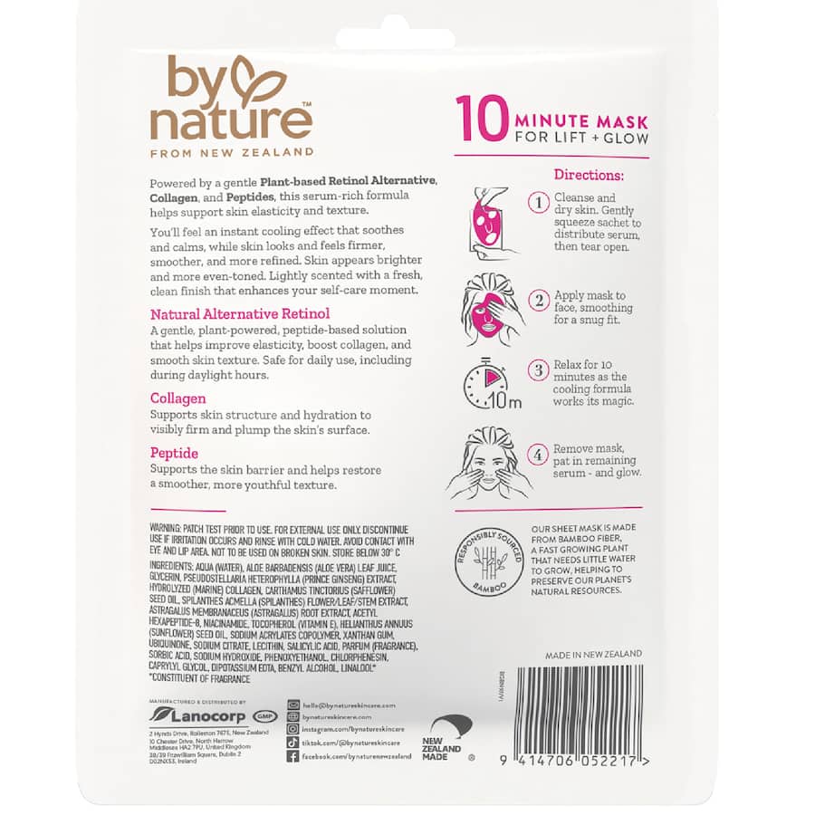 By Nature Face Mask Retinol + Collagen 20g