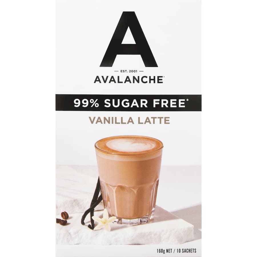 Avalanche Coffee Sachets 99% Sugar Free Vanilla Latte 10 pack 160g